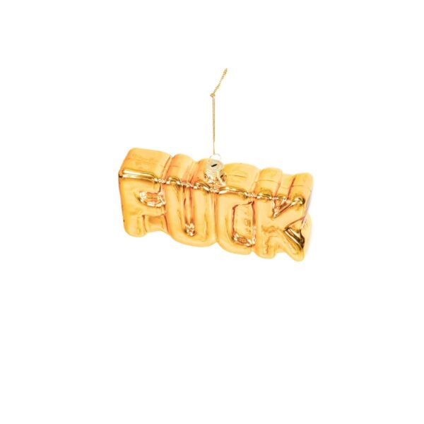 Kersthanger - FUCK - Glas - Goud - 14x3x7cm