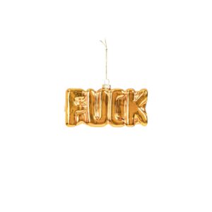 Kersthanger - FUCK - Glas - Goud - 14x3x7cm