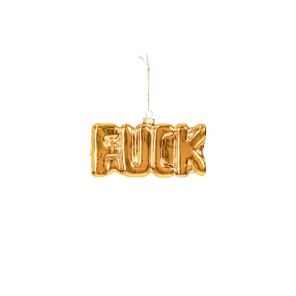 Kersthanger - FUCK - Glas - Goud - 14x3x7cm