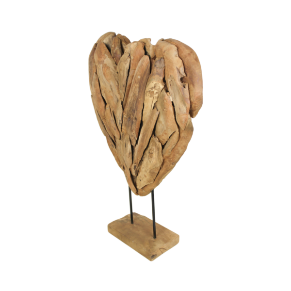 Houten Hart Sculptuur groot - teak