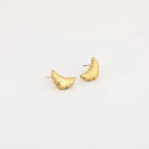 Croissant oorbellen goud