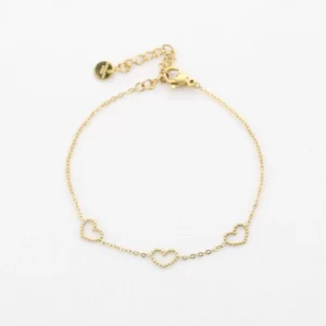 Fijne armband met 3 hartjes