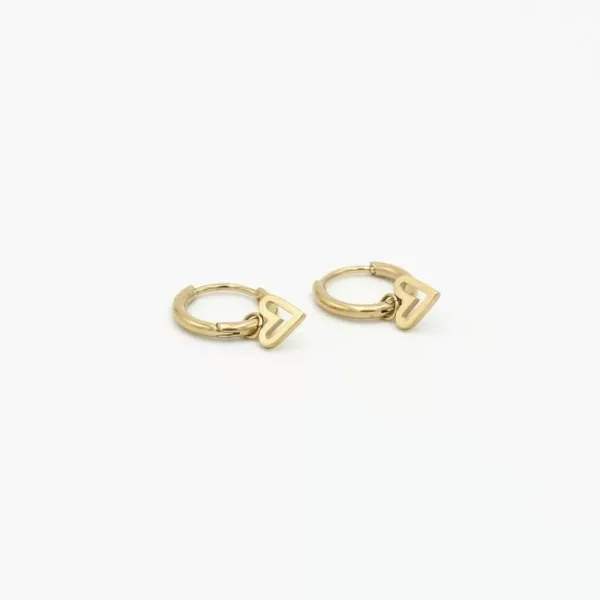 Gouden oorbel met hartje goud en zilver