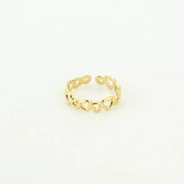 Ring met open hartjes goud