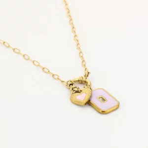 Statement armband met Lila bedeltjes |