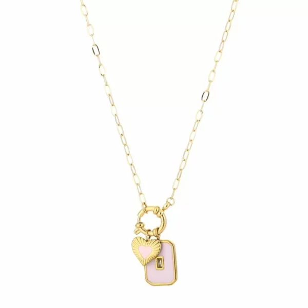 Statement armband met Lila bedeltjes |